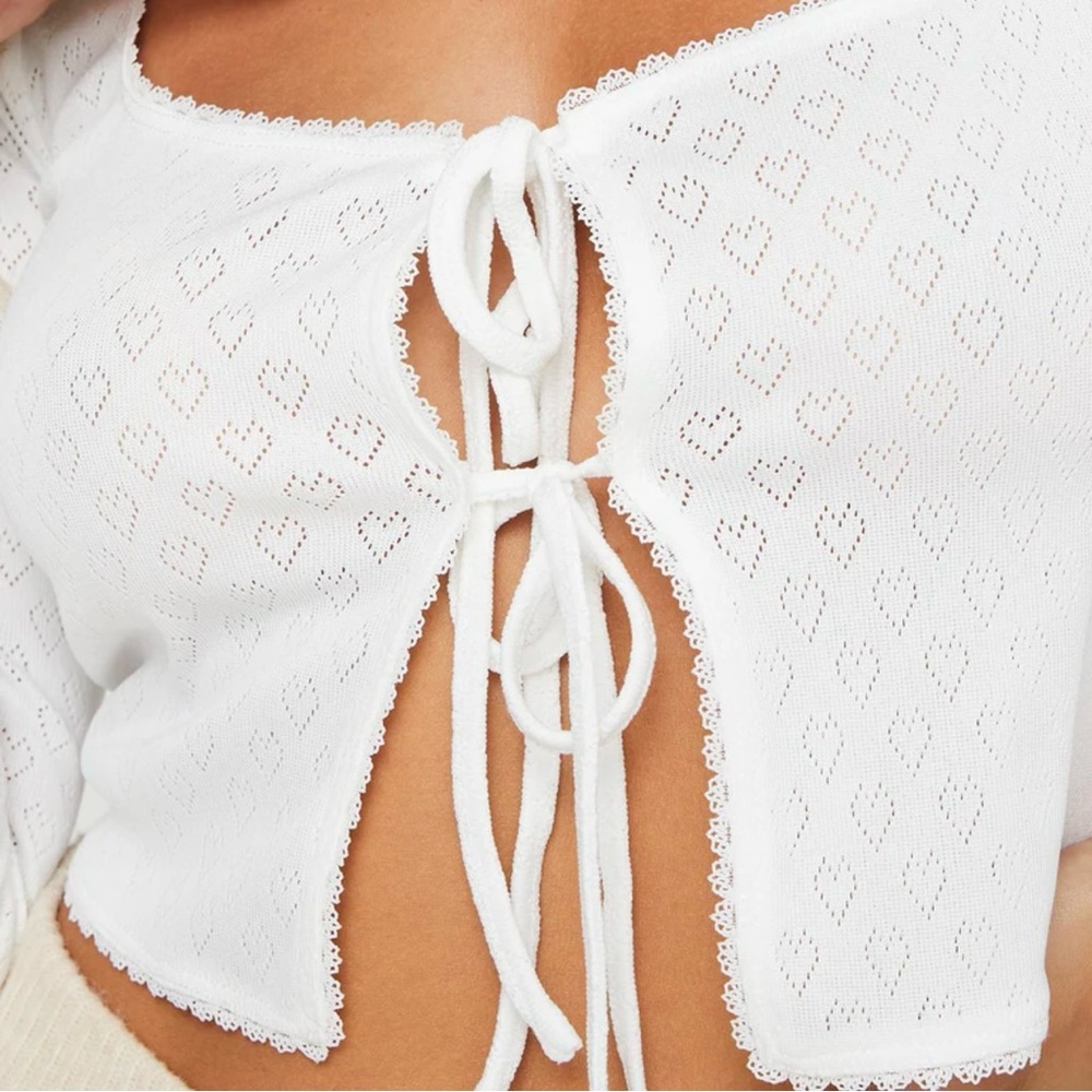 Princess Polly long sleeve tie front top - Picture 5 of 7